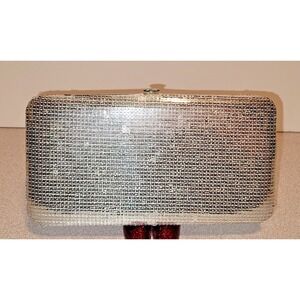 Silver Shiny Wristlet Wallet Clutch Sequins Evening Party Bag Purse